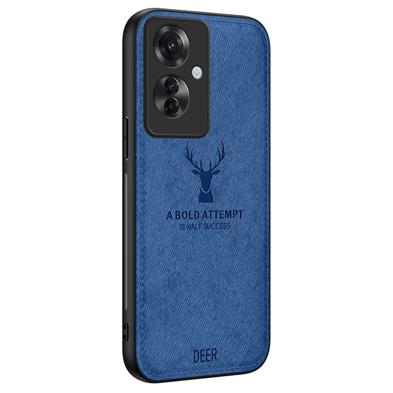 For Oppo Reno11 F 5G Case Deer Pattern Cloth Texture Leather+PC+TPU Phone Cover For Oppo Reno11 F 5G Case Deer Pattern Cloth Texture Leather+PC+TPU Phone Cover